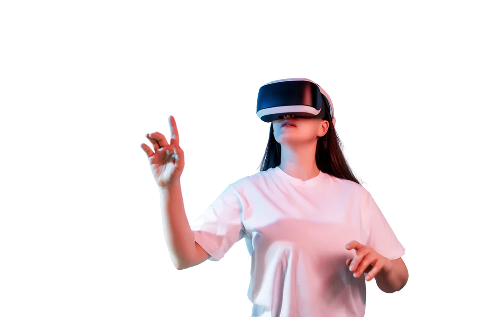 Pessoa em experiência de realidade virtual